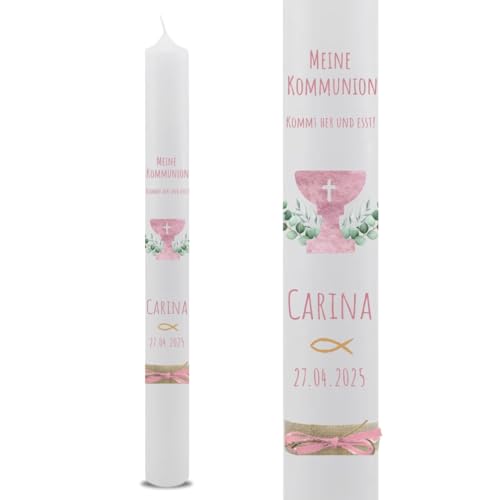 VILLA ROSA LOTTA – Personalisierbare Kommunionkerze "Carina" mit Wunschdaten und Rückseite | christliche Symbole | 40 cm x 4 cm | Kelch | für Jungen und Mädchen | Motto 2025 VILLA ROSA LOTTA – Personalisierbare Kommunionkerze "Carina" mit Wunschdaten und Rückseite | christliche Symbole | 40 cm x 4 cm | Kelch | für Jungen und Mädchen | Motto 2025 von VILLA ROSA LOTTA