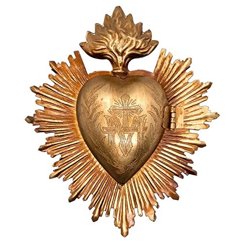 Milagro Herz-Wanddekoration, Ex Voto, schönes heiliges Herz, Heimdekoration, tolles katholisches Geschenk für Sakramente und Einweihungsfeier, Medaillon für kleine Schmuckstücke (Dunkelgoldfarben) Milagro Herz-Wanddekoration, Ex Voto, schönes heiliges Herz, Heimdekoration, tolles katholisches Geschenk für Sakramente und Einweihungsfeier, Medaillon für kleine Schmuckstücke (Dunkelgoldfarben) von VILLAGE GIFT IMPORTERS