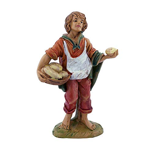 Weihnachtskrippenfiguren, 12,7 cm, Brotbäcker, traditionelle Krippenfiguren mit neuen Händlern, ideal für Sammler, handbemalt und hergestellt in Italien von VILLAGE GIFT IMPORTERS
