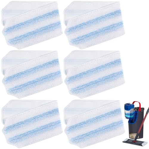Ersatz-Mopp-Pads für Vileda H2PrO Spin Mop System, Mikrofaser, waschbar, wiederverwendbar, flacher Wischmopp, hartnäckiger Schmutz, geeignet für alle harten Böden und einfach zu ersetzen, 6 Stück von VILLAPOOL