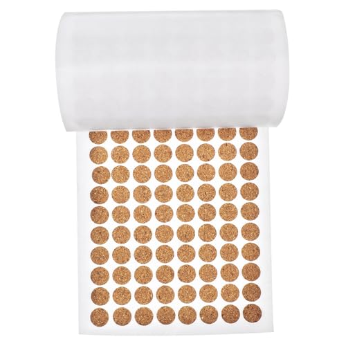 VILLCASE 1 Rolle Korkauflage Schutz Selbstklebender Kork für Untersetzer Kreis Selbstklebende Korkunterlagen rutschfeste Korkpads Selbstklebende Korkpads Korkaufkleber für Untersetzer Beige von VILLCASE