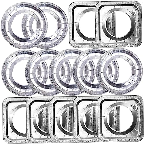 VILLCASE 1 Satz Gasherd Schutzmatten Aluminiumfolie Wiederverwendbare Brennerabdeckungen Ölresistente Liner Für Gasherde Schutz 20 Stück von VILLCASE