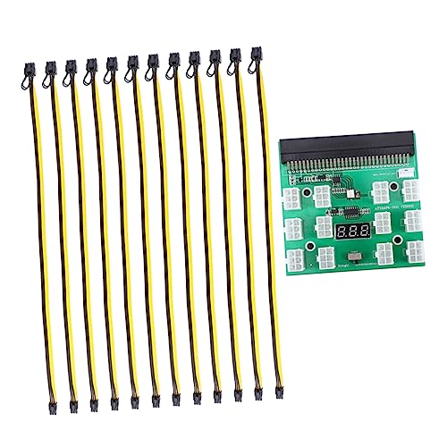 VILLCASE 1 Satz Server Power Supply Adapter mit Pin zu Pin Kabel Mining Board für Stabile Grafikkartenversorgung Unterstützung Einfache Installation Langlebig Zuverlässig von VILLCASE