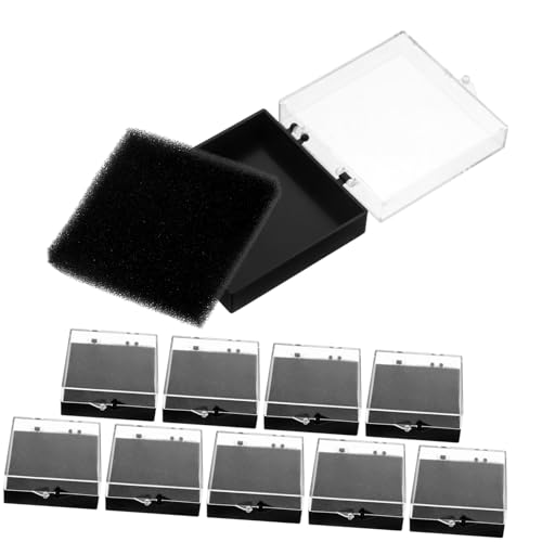 VILLCASE 1 Satz Teiliges Aufbewahrungsbox Für Abzeichen Und Schmuck Vitrine Mit Schwarzem Für Anstecknadeln Ringe Ohrringe Und Mehr 10 Stück von VILLCASE