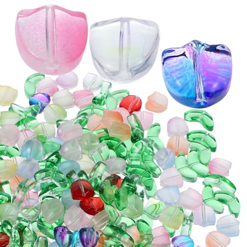 VILLCASE 1 Satz Tulpenperlen Perlen Seeperlen Armbänder Mädchen Charms Perlenset Schmuckherstellungsset Für Teenager Couture Loom Perlen Spinner Buchstabenperlen Saftige 100 Stück von VILLCASE