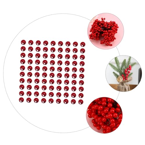 VILLCASE 1 Satz Weihnachts Rote Früchte Künstliche Party Requisiten Mini Dekorationen Aus Künstlichen Früchten Beeren Outdoor Früchte Glitzernd Lebensechte Beeren 100 Stück von VILLCASE