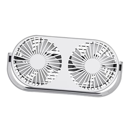 VILLCASE 1 Stück Doppelkopf-Lüfter-Nachtlicht Tischventilator Mini- mit Nachtlicht Doppelkopflüfter Weiß von VILLCASE