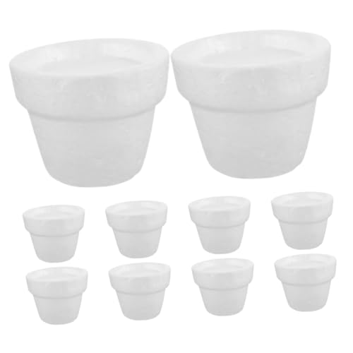 VILLCASE 10 Stück Schaumstoff Blumenpot Einsätze für Kunstblumenarrangements Unbemalte Tragbare Schaumblöcke für Kreative Bastelprojekte und Dekorative Floristik von VILLCASE