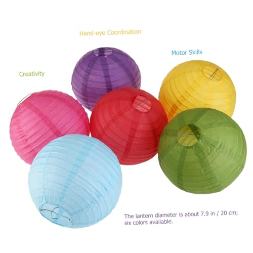 VILLCASE 10 Stück Teiliges Faltbare Runde Papier lampion Dekorationen Bunte Chinesische Ball laternen aus Robustem Baumwollpapier Vielseitig für Hochzeit Party Zuhause mit Metallspanner von VILLCASE