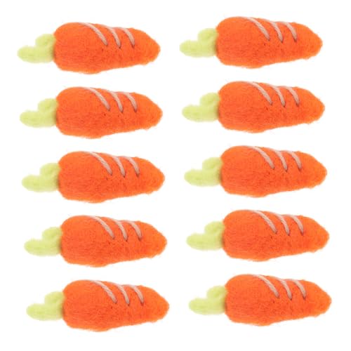 VILLCASE 10 Stück Teiliges Handgefertigte Filz Karotten Langlebiges Wollfilz Material Vielseitige DIY Broschen Haarnadel zubehör Leichtes Stylisches Karotten Design für Haarschmuck und VILLCASE 10 Stück Teiliges Handgefertigte Filz Karotten Langlebiges Wollfilz Material Vielseitige DIY Broschen Haarnadel zubehör Leichtes Stylisches Karotten Design für Haarschmuck und von VILLCASE