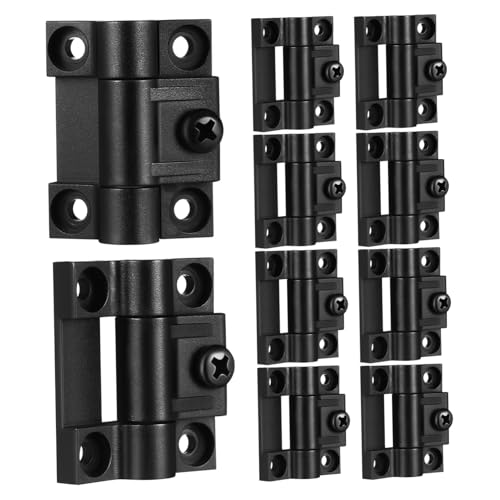 VILLCASE 10 Stück Teiliges Kunststoff Verstellbare Dämpfungsscharniere Schwarz Kleine Scharniere für Schranktüren Möbelboxen mit Geräuschloser Funktion Einfache Vielseitig von VILLCASE