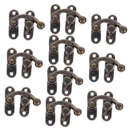 VILLCASE 10 Stück Teiliges Retro Hasp Riegel mit Verdeckter Montage Antiker Vintage Hakenverschluss für Schmuckkästchen Holzschränke Elegant und Einfach zu Bedienen Rechte Ausführung in VILLCASE 10 Stück Teiliges Retro Hasp Riegel mit Verdeckter Montage Antiker Vintage Hakenverschluss für Schmuckkästchen Holzschränke Elegant und Einfach zu Bedienen Rechte Ausführung in von VILLCASE