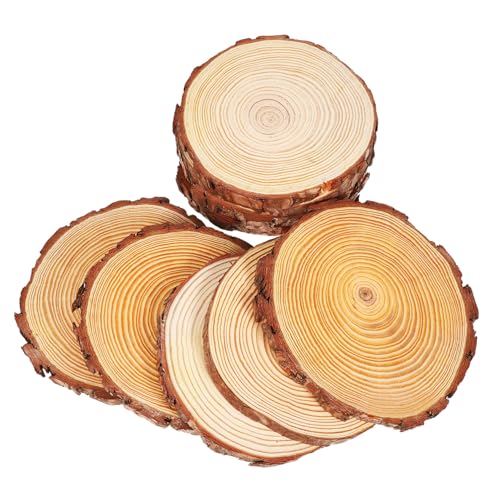 VILLCASE 10 Stück Teiliges Runde Holzscheiben Ø Naturbelassene Baumscheiben für DIY Bastelprojekte Rustikale Untersetzer und Kreative Wohnraumdekoration VILLCASE 10 Stück Teiliges Runde Holzscheiben Ø Naturbelassene Baumscheiben für DIY Bastelprojekte Rustikale Untersetzer und Kreative Wohnraumdekoration von VILLCASE