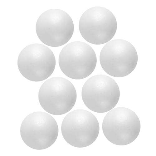 VILLCASE 10 Stück Weiße Glatte Schaumstoffbälle Ø Vielseitige Bastelkugeln für DIY Kunstprojekte Schulaktivitäten Weihnachtsdekorationen für Kreative Handarbeiten und Festliche Ornamente von VILLCASE