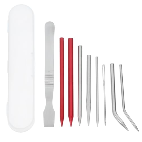 VILLCASE 10-teiliges Para-Cord Nähset, Edelstahl FID Set Para-Cord Stitching Lacing Stitching Needles und Glättungswerkzeug Knotter Werkzeuge für Lederpara-Cord Arbeiten VILLCASE 10-teiliges Para-Cord Nähset, Edelstahl FID Set Para-Cord Stitching Lacing Stitching Needles und Glättungswerkzeug Knotter Werkzeuge für Lederpara-Cord Arbeiten von VILLCASE