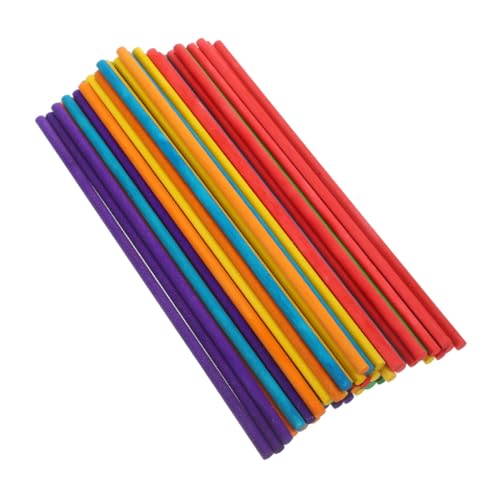 VILLCASE 100 Stück Bunte Holz Rhythm Sticks Praktische Percussion Instrumente für DIY Basteln Glatte Oberfläche Leichte Robuste Musikstäbe für Party Kindergeburtstag Trommelspaß von VILLCASE