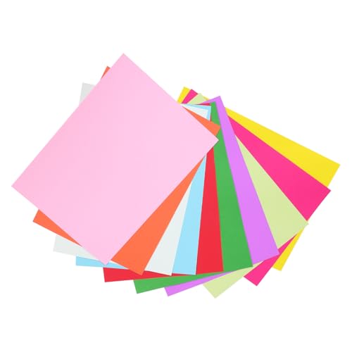 VILLCASE 100 Stück Doppelseitiges Bastelpapier Dickes Papierboard für DIY Bastelprojekte Kindergarten Kartenherstellung Mix Farben von VILLCASE