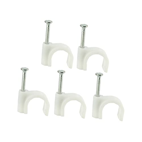 VILLCASE 100stücke Kabelclips Runde Kabelhalter Für Kabelmanagement Wetterfest Und Langlebig Für Ethernet Tv Und Lautsprecherkabel Weiß von VILLCASE