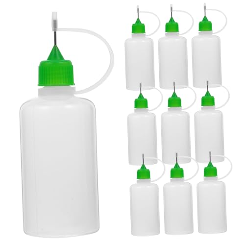 VILLCASE 10stücke Nadelflaschen Mit Nadelspitze Quetschflaschen Für Klebstoff Kleine Applikatorflaschen Aus Robustem Material Transparent Für Inhaltssichtbarkeit von VILLCASE