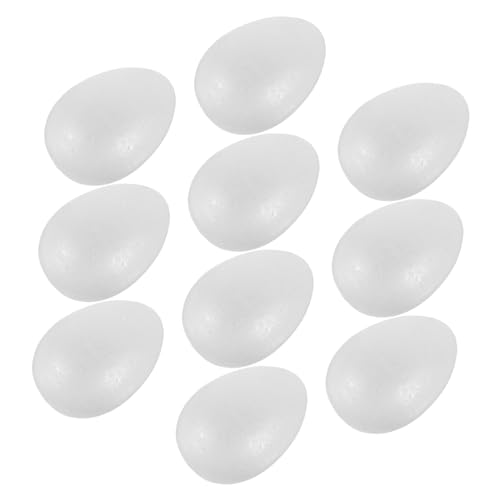 VILLCASE 10st Osterei-Schaum-Ei Bastelformen Aus Schaumstoff Schaumstoffformen Zum Basteln Unvollendetes Osterei DIY-Ostereier Eiförmige Schäume Eier Bemalen Weiß Künstlich Gefälschte Eier von VILLCASE