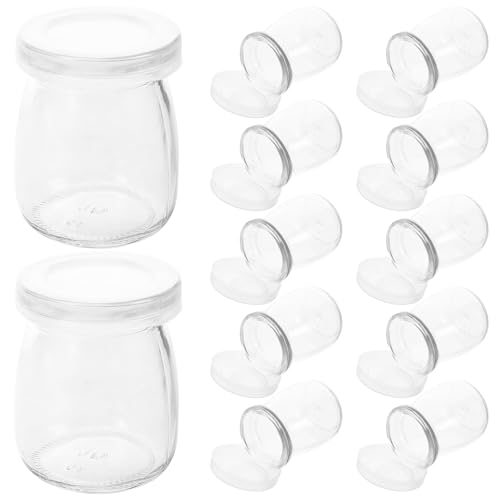 VILLCASE 12 Stück Puddingbehälter Kleine Milchflaschen für Desserts für Hochzeiten Luftdicht und Wiederverwendbar von VILLCASE