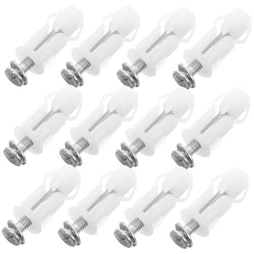 VILLCASE 12 Stück Teiliges Toilettensitz Schraubenset Kompatibel mit Dichtung Verstellbare Nylon Expansionsschrauben für Verschiedene Wandstärken Langlebige Befestigung für Wc Sitz Ersatz von VILLCASE