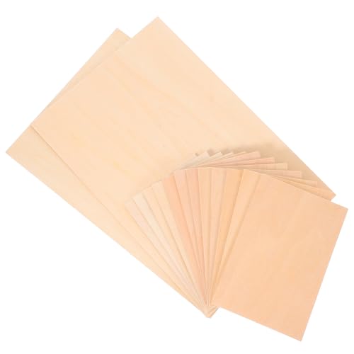 VILLCASE 14 Stück Teiliges Lindenholz Sperrholzset Unbehandelte Bastelplatten für Modellbau Malerei und Heimdekoration Flexible für Kreative Projekte VILLCASE 14 Stück Teiliges Lindenholz Sperrholzset Unbehandelte Bastelplatten für Modellbau Malerei und Heimdekoration Flexible für Kreative Projekte von VILLCASE