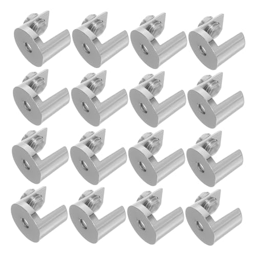 VILLCASE 16 Stück Teiliges Verstellbare Glasklemmen Glasregalhalter Stabile Langlebige Wandhalterungen für Glas Holzregale mit Elegantem Design Einfache Montage für Badezimmer und Wohnräume von VILLCASE
