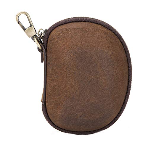 VILLCASE 1pc Vintage Leder Münzgeldbörse Kleiner Kopfhörerhalter Kabelhalter für Reisen von VILLCASE