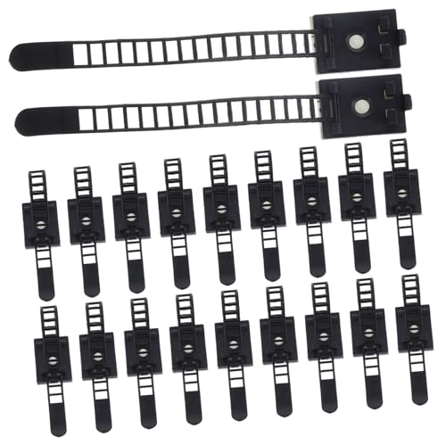 VILLCASE 2 Sätze Kabelbinder Schreibtisch Für Kabelclips Klebstoff Selbstklebender Kabelclip Kabelhalter Kabelbefestigungsclips Selbstklebendes Kabelmanagement Nylon 25 Stück * 2 von VILLCASE