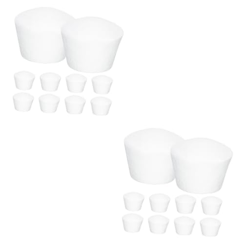 VILLCASE 2 Sätze Kuchen-Modell Dessertbecher Cupcake-Dummies Kuchenformen Düse Künstliche Blüten Hochzeit Dekoration Kompakter Kunstkuchen Gefälschten Kuchen Üben Schaum Weiß 10 Stücke * 2 von VILLCASE