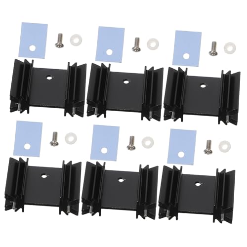VILLCASE 2 Sätze Kühlkörperkern Kühlerblock Elektronischer Kühler Kühlrippe Aluminium Heizkörper Thermisches Aluminium Kühlkörpermodul Silbernes Aluminiumprofil von VILLCASE