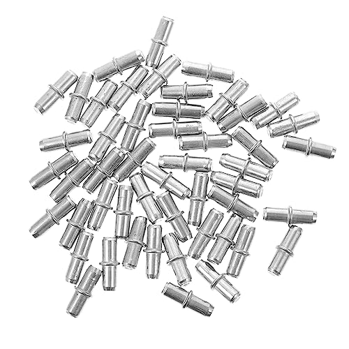 VILLCASE 2 Sätze Regalstützen Langlebige Und Robuste Für Schränke Und Möbel Für Kleiderschränke Und Bücherregale Silberne Farbe 50 Stück * 2 von VILLCASE