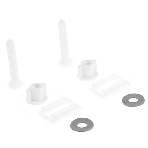 VILLCASE 2 Sätze Toilettensitz Schraubensatz Hochwertigem Kunststoff Teiliges Set mit Scharnierbolzen Schrauben Muttern und Unterlegscheiben für Einfache Installation von VILLCASE
