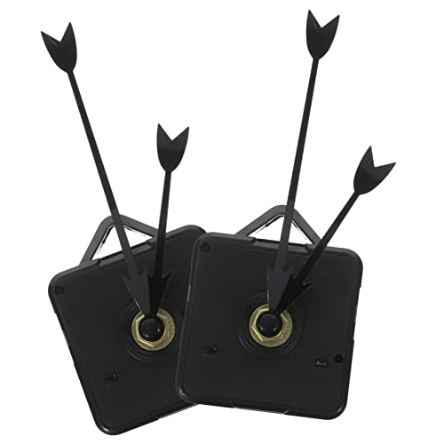 VILLCASE 2 Sätze Wanduhrwerk Mechanismen Motor Mechanismus Ersatzteil groß DIY-Uhrwerk mit hohem Drehmoment Ersatz-Uhrwerk mit hohem Drehmoment Uhrwerkteile selber Bauen Plastik Schwarz von VILLCASE