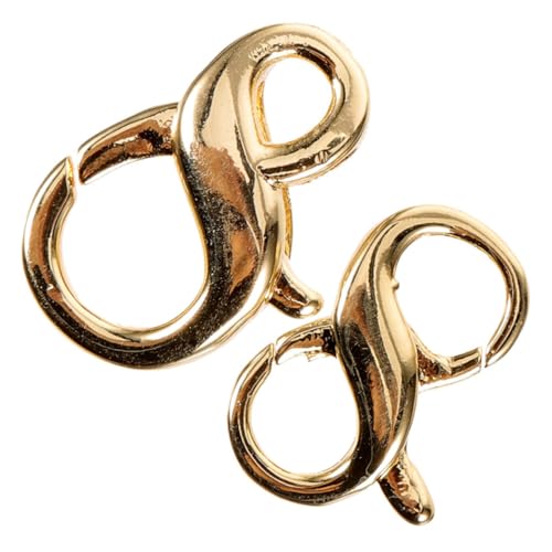 VILLCASE 2 Stück Doppelter Öffnungs karabinerhaken für Schmuckherstellung Goldfarbene Lobster Clasps Sichere Verschlüsse für Halsketten und Armbänder Vielseitig Einsetzbar für DIY von VILLCASE