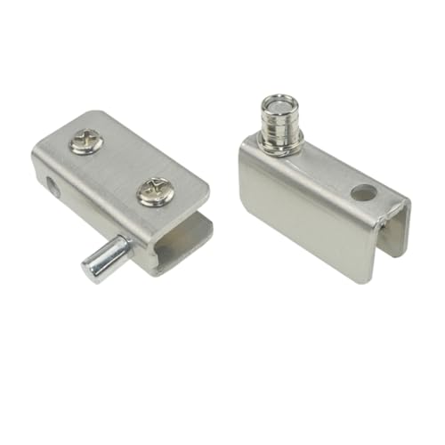 VILLCASE 2 Stück Edelstahl Glasscharnier mit Drehbarem Wellenachse Magnetisch Schließend Inklusive Gummipuffer Robust und Rostfrei für Schrank Weinschränke für Zuhause und Büro von VILLCASE