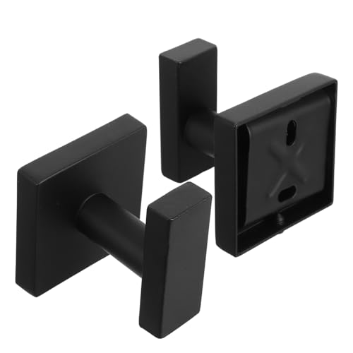 VILLCASE 2 Stück Handtuchhaken aus Edelstahl für Badezimmer Küche und Schlafzimmer Quadratischer Mattschwarzer Wandhaken für Fliesen und Glas Robuste Halterung für Handtuch Mantel und von VILLCASE