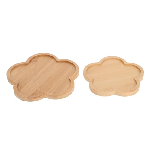 VILLCASE 2 Stück Leere Basis Tabletts für Kreative Projekte Blumenform Trays Multifunktionale Untersetzer für Getränke und Pflanzen für Heimdekoration von VILLCASE