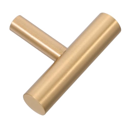 VILLCASE 2 Stück Messing T-griff Schrankknöpfe aus Massivem Kupfer Langlebige Schubladengriffe Einfache Montage Vielseitig für Küchen Badezimmerschränke Vintage Möbelbeschläge von VILLCASE