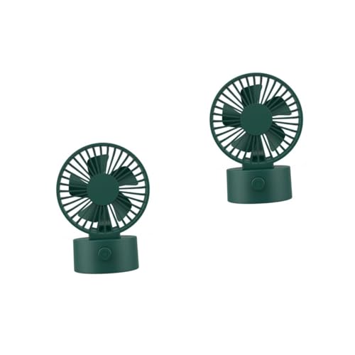 VILLCASE 2 Stück Mini tragbarer Fan Desktop Fans Kühlung Büro USB-Lüfter mini klein Mini-Lüfter für den Schreibtisch süßer Tischventilator Tischlüfter Abs Dark Green von VILLCASE