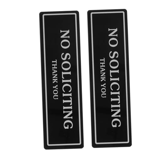 VILLCASE 2 Stück No Soliciting Schild aus Acryl Selbstklebendes Warnschild für Haustür und Büro Robust und Installieren für Wohn und Geschäftsräume von VILLCASE