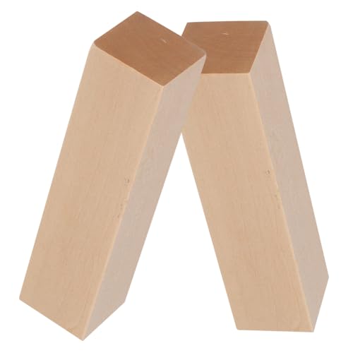 VILLCASE 2 Stück Rechteckige Holzblöcke Lindenholz für Erwachsene Unbehandelte Schnitzrohlinge für Bastelprojekte Hochzeitsdekoration und Diy Holzschnitzerei von VILLCASE