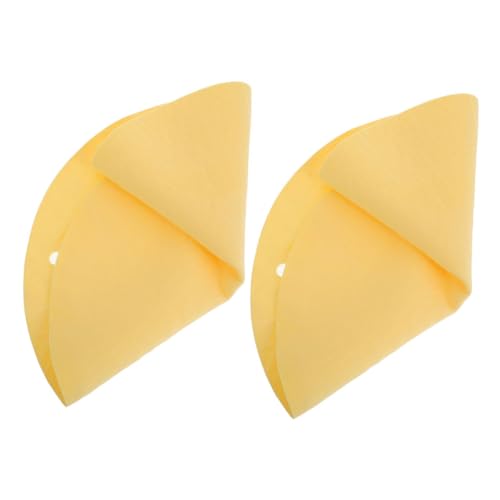 VILLCASE 2 Stück Runde Absorbierende Stoffmatte mit Doppel Loch Wiederverwendbare Trimm Matte für Töpfersystem und Keramikbedarf Gelb von VILLCASE