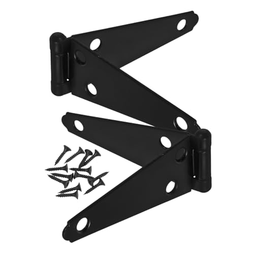 VILLCASE 2 Stück Schwere Türscharniere aus Verzinktem Stahl Wetterbeständig Stabile und Gerade Scharnierkonstruktion für Gartentore Scheunentüren und Robuste Außentüren von VILLCASE