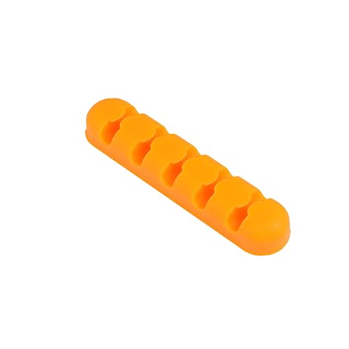 VILLCASE 2 Stück Silikon Kabel Organizer für Schreibtisch Selbstklebende Kabelhalter für Kabelmanagement Multi Karten Halter für Zuhause Büro Orange von VILLCASE