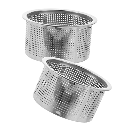 VILLCASE 2 Stück Spülbeckenfilterkorb Sieb für die Spüle Küchenspüle Sieb klein Küchensieb waschbecken Abflussfilterkorb für Küchenspüle Spülbecken-Siebkorbfilter Edelstahl 304 Silber von VILLCASE