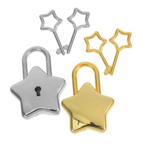 VILLCASE 2 Stück Starförmige Vorhängeschlösser mit Schlüssel Leichtes DIY Zubehör für Tagebücher Aufbewahrungsboxen Rucksäcke Kompakt Tragbar für Reisen VILLCASE 2 Stück Starförmige Vorhängeschlösser mit Schlüssel Leichtes DIY Zubehör für Tagebücher Aufbewahrungsboxen Rucksäcke Kompakt Tragbar für Reisen von VILLCASE