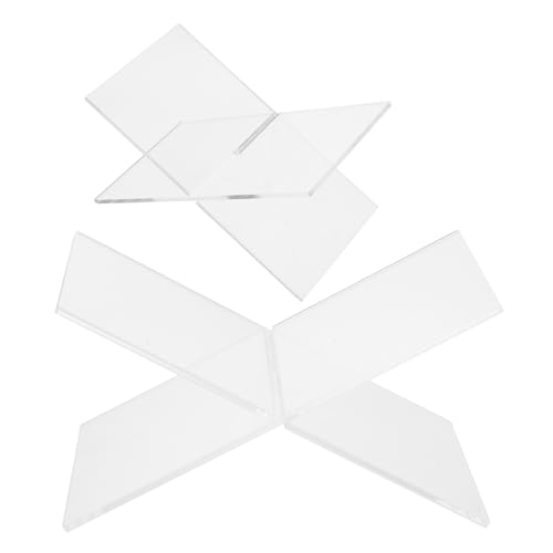 VILLCASE 2 Stück Teiliges Acryl Buchständer Transparent Offenes Bücherregal Lesehalter Schreibtisch Organizer Magazinhalter Ablage für Kaffee Schreibtisch Büro Zuhause von VILLCASE