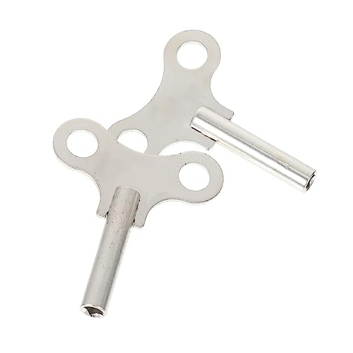 VILLCASE 2 Stück Wischen Sie den Schlüssel Ersatz Welle Wickelgriff Antiker Uhrenschlüssel Mechanismus Wicklung Uhrzubehör Standuhr Teile Uhrenschlüssel sammeln Stahl Silver von VILLCASE